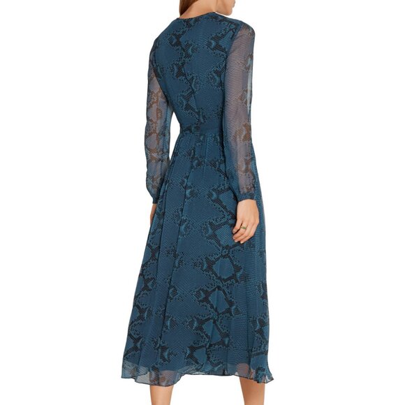 NWT Burberry Silk Snake Print Midi Dress | Elegant & Chic for Work & Events - Picture 5 of 16